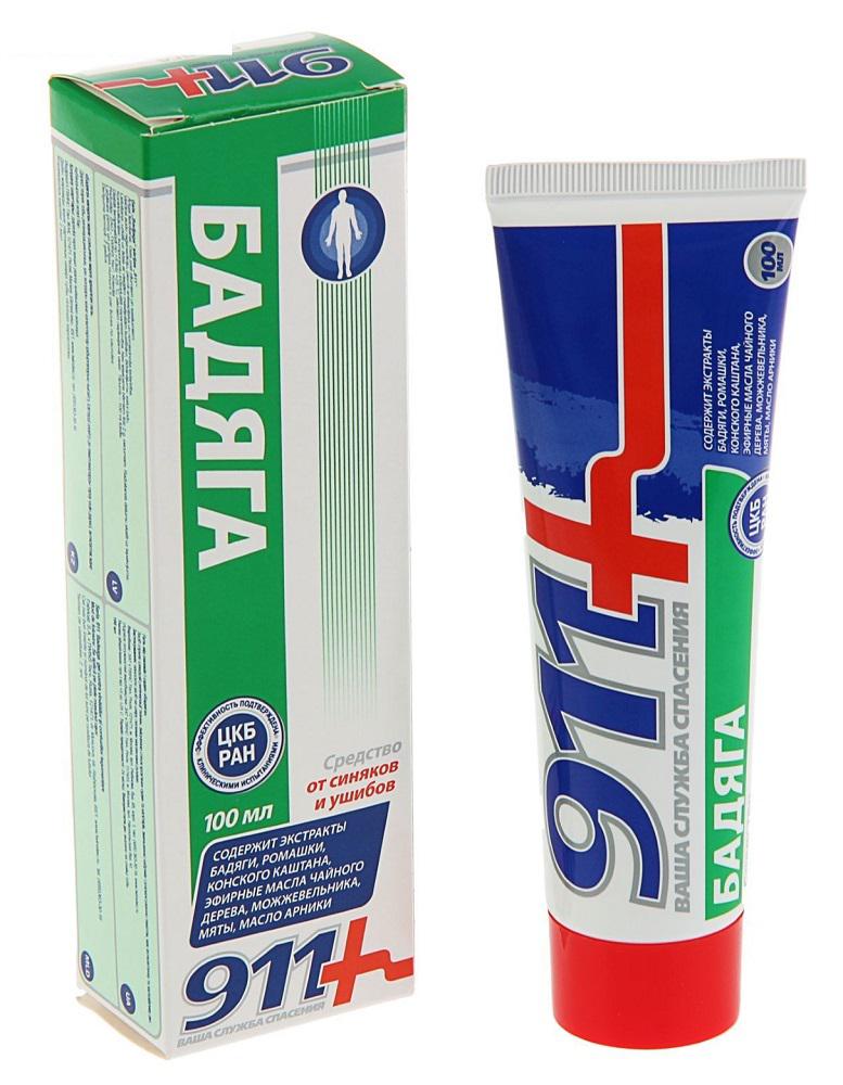 911 Бадяга гель от синяков и ушибов 100мл (НДС)